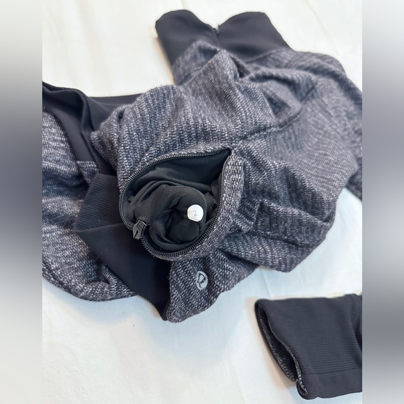 Vintage Lululemon Runderful 1/2 Zip - Mini Check Pique Heathered Black/Black - 2 - Picture 13 of 16